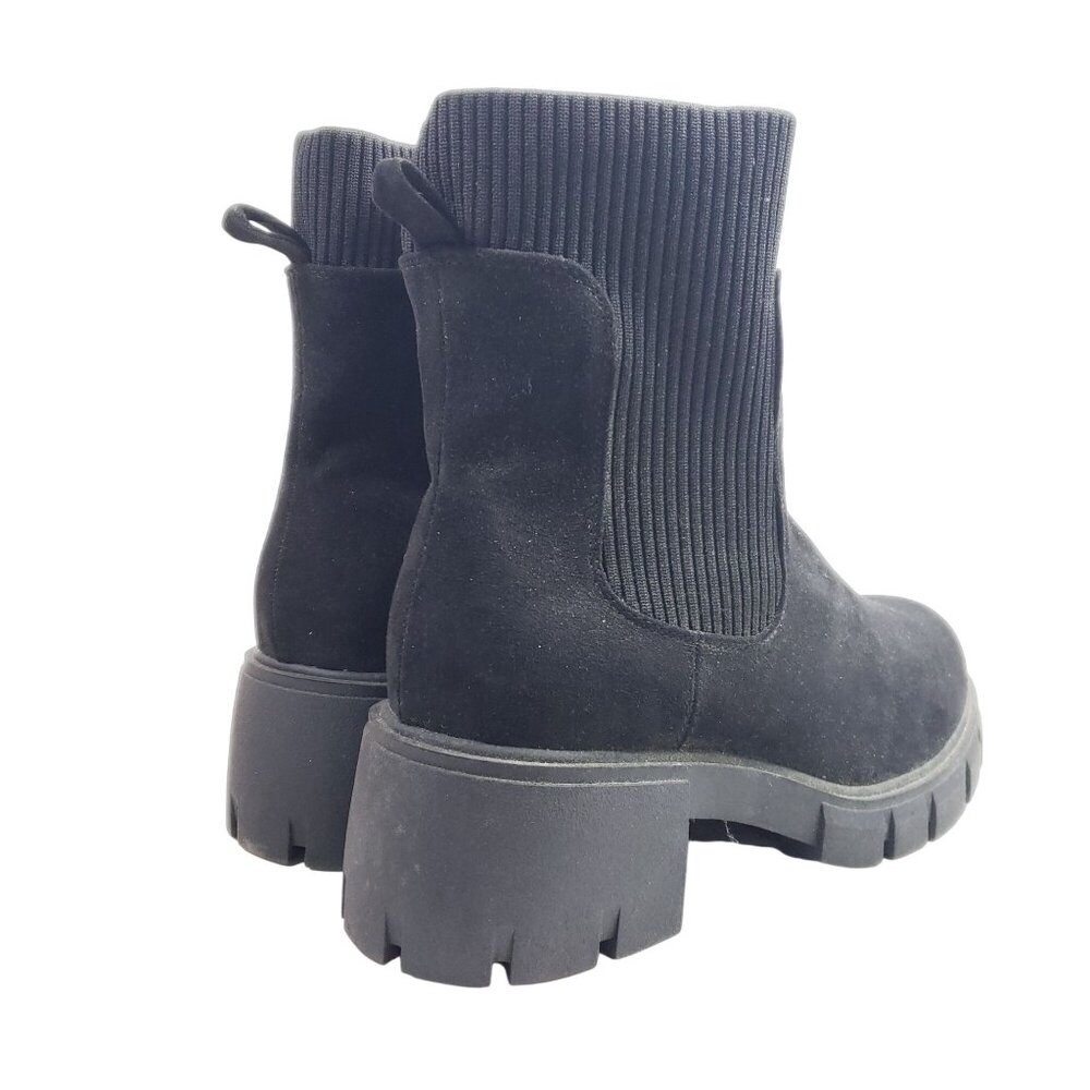No Boundaries Womens Size 10 Wide Black Chunky Sole Chelsea Boots - Picture 3 of 8